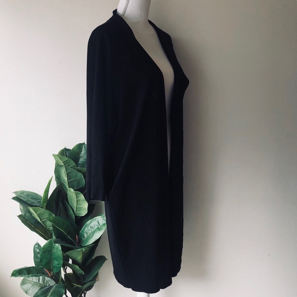 LAST ONE! Longline Collared Suede-like Cardigan - Picture 6 of 8